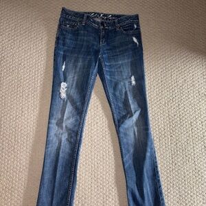 Juicy Couture Blue Straight Leg Jeans with Distressed Details